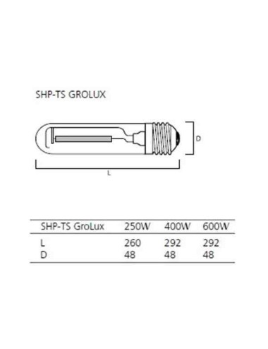 Bombilla Sylvania Grolux SHP-TS 600w (Floraci