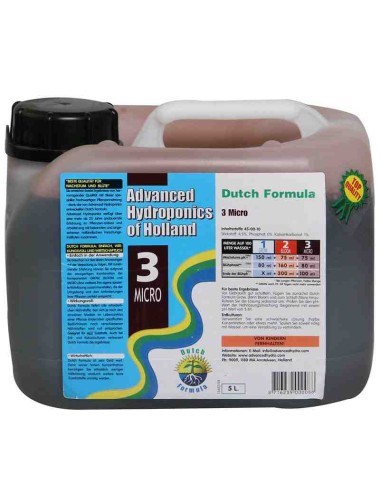 Dutch Formula - 3 Micro (Advanced Hydroponics) 5L