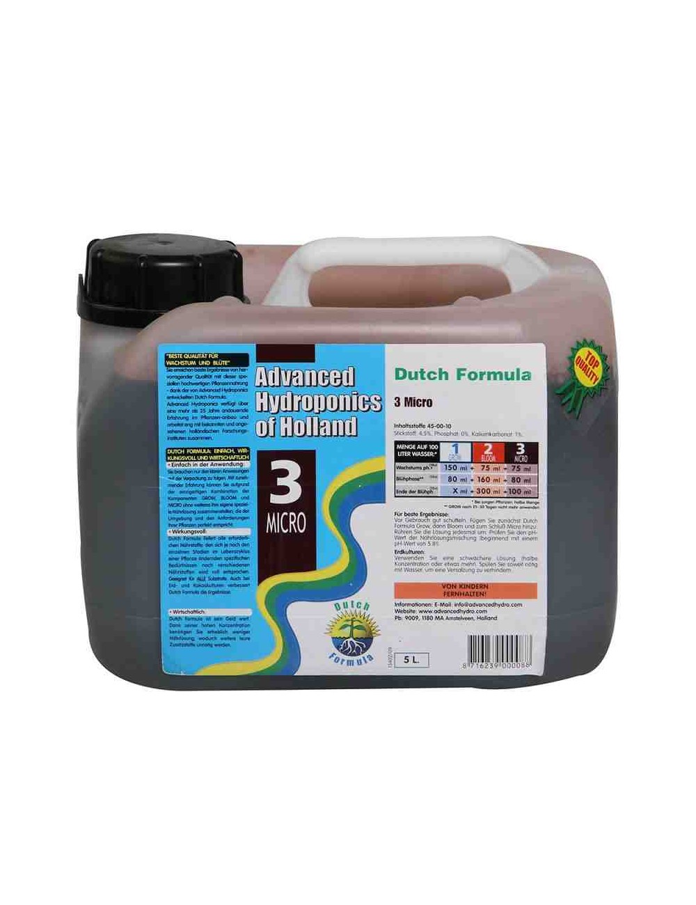 Dutch Formula - 3 Micro (Advanced Hydroponics) 5L