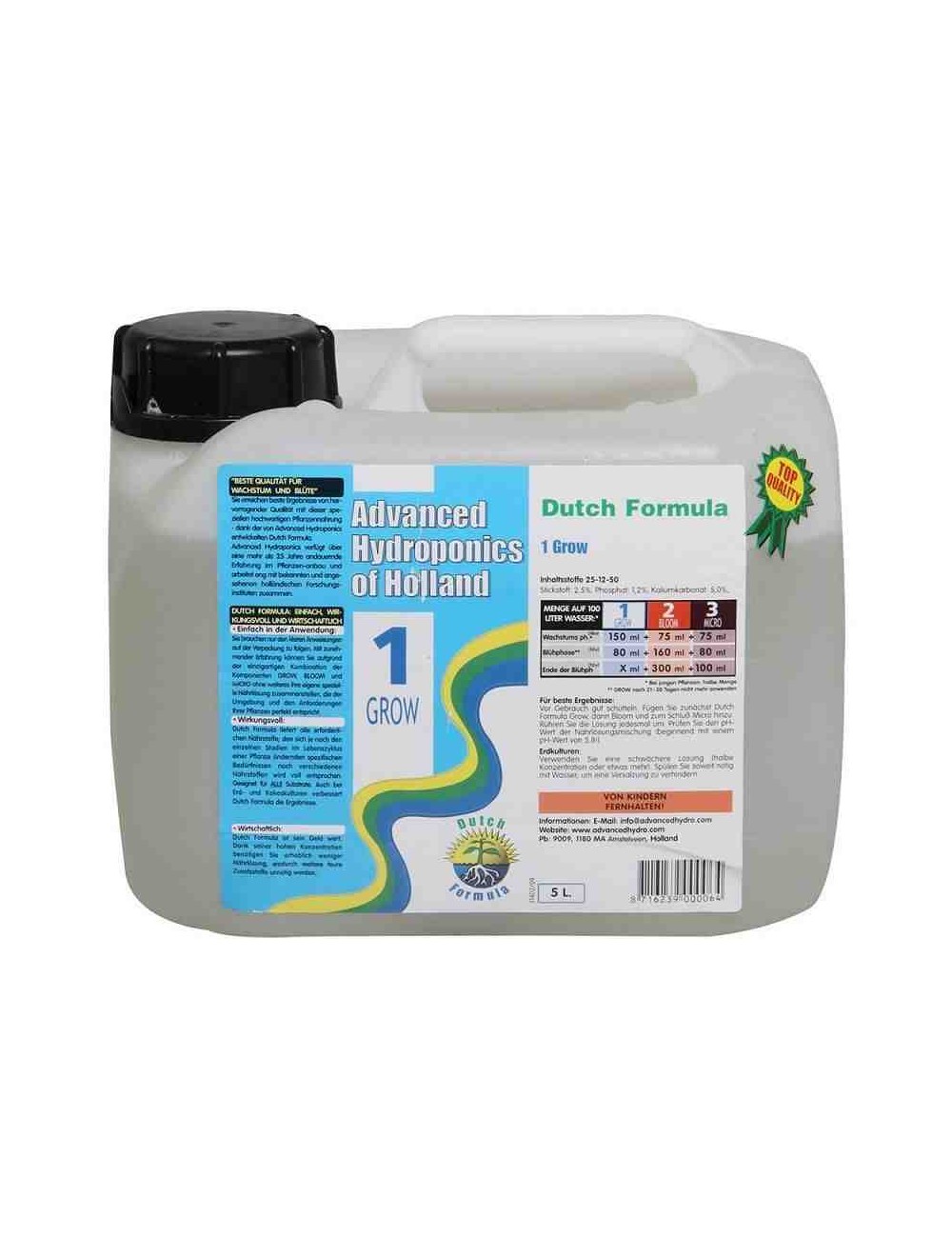 Dutch Formula - 1 Grow (Advanced Hydroponics) 5L